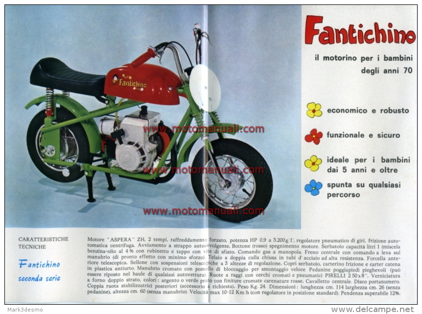 Fantic FANTICHINO 50 2° SERIE 1973 Depliant Originale Italiano  Genuine Brochure Prospekt - Motorräder