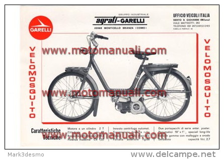 Garelli VELOMOSQUITO 49 1965 Depliant Originale Genuine Brochure Prospekt - Motorräder