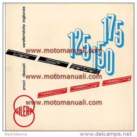 GILERA CATALOGO PRODUZIONE  \ PRODUCTION 1958 Depliant Originale Genuine Brochure Prospekt - Motorräder