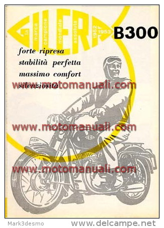 GILERA B 300 1955 Moto Depliant Originale Genuine Brochure Prospekt - Motorräder