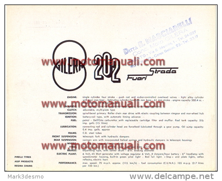 GILERA 202 FUORISTRADA Moto Depliant Originale Genuine Brochure Prospekt - Motorräder