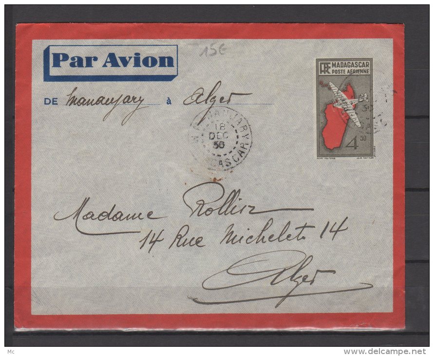 Madagascar - PA N° 7 , Entier Postal Sur Lettre Pour Alger - 1936 - Briefe U. Dokumente