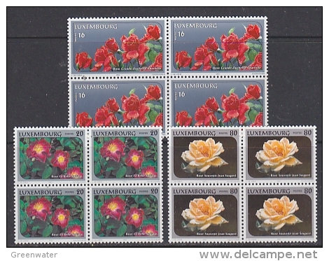 Luxemburg 1997 Roses 3v Bl Of 4 ** Mnh (17713) - Nuevos