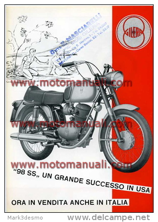 GILERA 98 SS  USA Moto Depliant Originale Genuine Brochure Prospekt - Motos