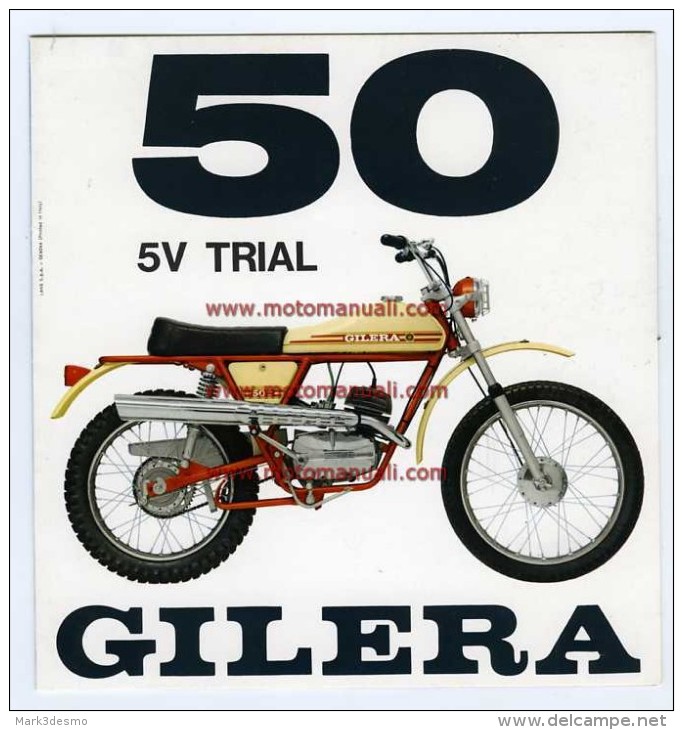 GILERA 50 5V TRIAL 1971 Moto Depliant Originale Genuine Brochure Prospekt - Motos