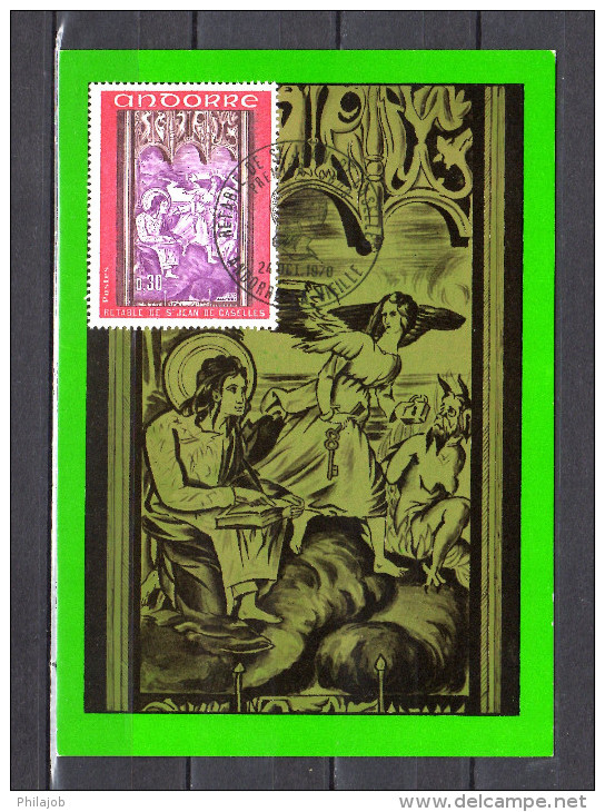 1970 : Carte Maximum " RETABLE DE LA CHAPELLE DE SAINT-JEAN-DE-CASELLES (II) " N° YT 206. Parfait état. CM - Maximum Cards