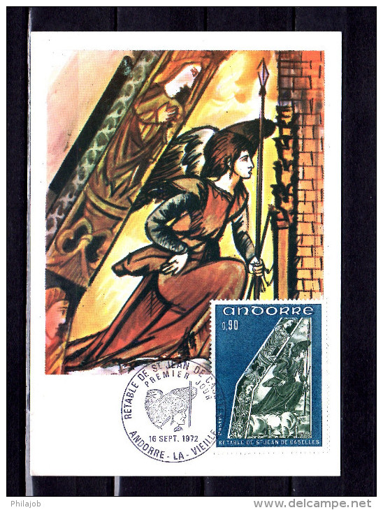 1972 : Carte Maximum " RETABLE DE LA CHAPELLE DE SAINT-JEAN-DE-CASELLES (IV) " N° YT 223. Parfait état. CM - Maximum Cards