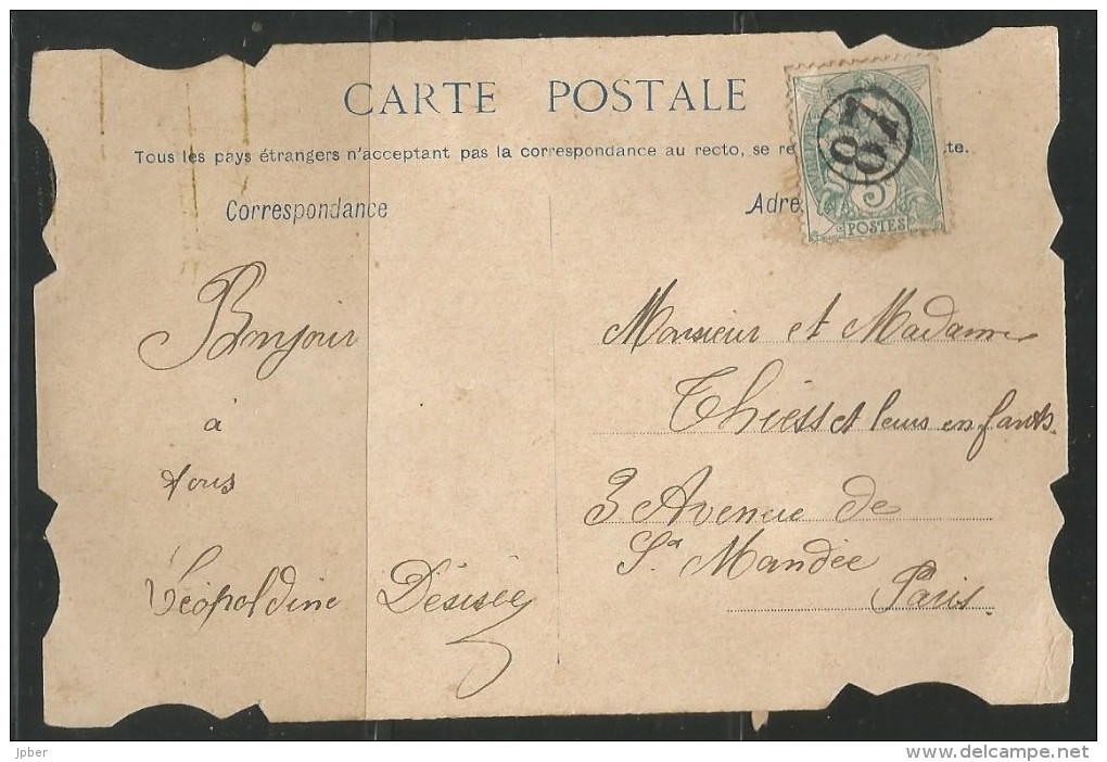 France - CB150 - Type Blanc Obl. Jour De L´An 87 Sur Carte Postale - 1900-29 Blanc