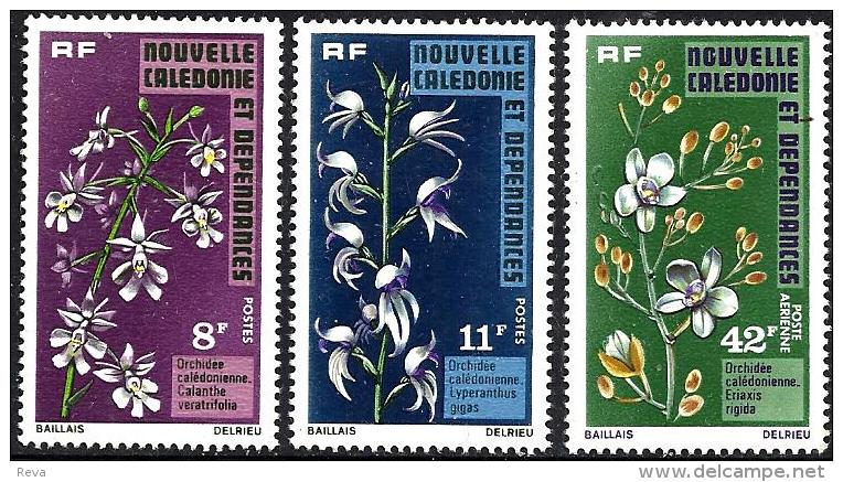 NEW CALEDONIA  ORCHIDS FLOWER FLORA SET OF 3 8-42 RANCS MLH 1970's(?) SG551-3 READ DESCRIPTION !! - Nuevos