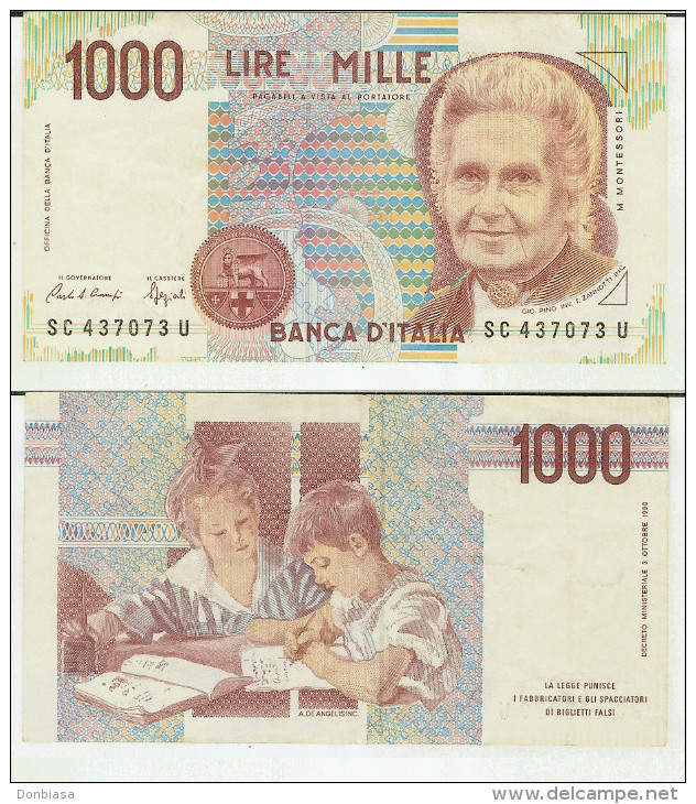 1.000 Lire Montessori 1993 - Lettera C - 1000 Lire