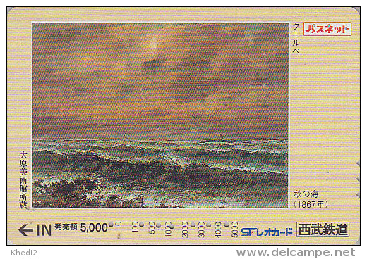 Carte Japon - PEINTURE FRANCE - GUSTAVE COURBET - Marine Paysage Marin - Japan Painting Card - Kunst Karte - 11 - Peinture