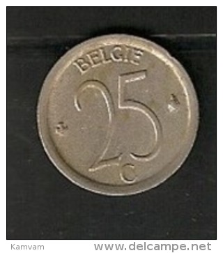 BELGIE BELGIQUE 25 Centimes 1969 NL - 25 Cent