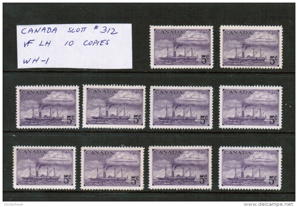 CANADA---Wholesale Lot Of 10    Scott  # 312* VF MINT LH - Collections