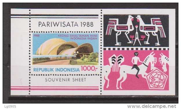 Indonesia Indonesie Blok Sheet Nr.1354 (B77) MNH ; Ter Stimulering Van Toerisme Indonesie, Souvenir Sheet 1988 - Andere & Zonder Classificatie