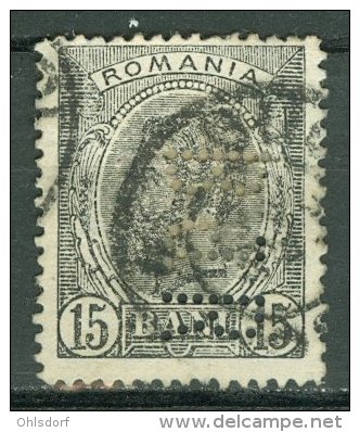 ROMANIA 1893-99: YT 107, Filigrane A, PERFIN, O - LIVRAISON GRATUITE A PARTIR DE 10 EUROS - Oblitérés