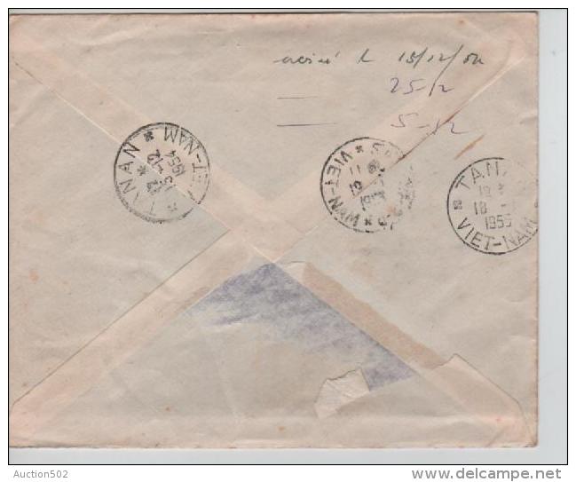 Lettre Recommandée De Saigon En 1954 V.Thu-Thua Par Tan-An Griffe Non-Réclamé/Retour à L'envoyeur PR1256 - Viêt-Nam