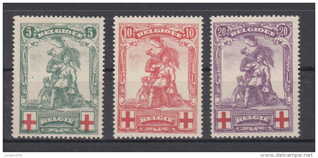 Nr 126/128 **, Cote = 215 € (X16700) - 1914-1915 Croix-Rouge