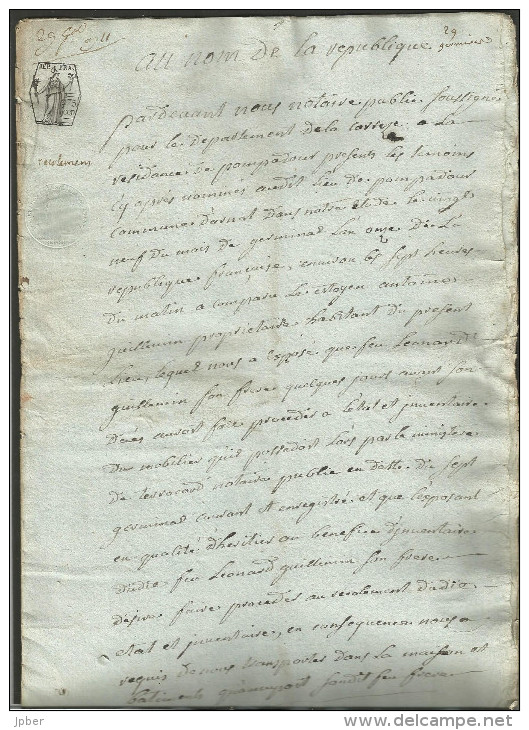 France - CF083 - Récolement Du 29 Germinal An XI (19/04/1803) - Inventaire Léonard Guillemin - Arnac-Pompadour - Documents Historiques