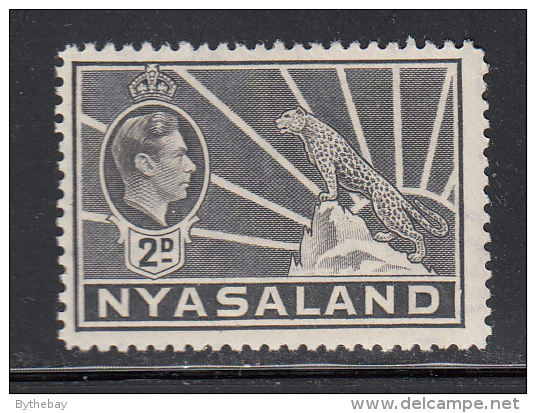 Nyasaland Protectorate MNH Scott  #57 2p George VI, Leopard On Rock - Nyassaland (1907-1953)