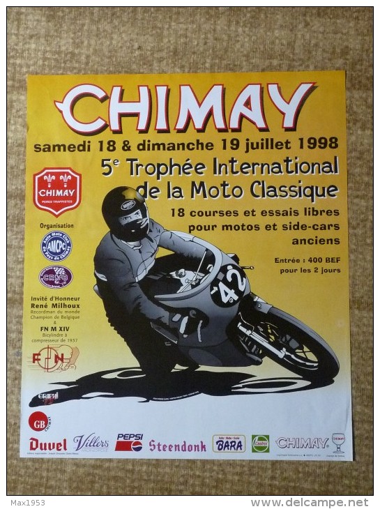 Circuit De Chimay-- 5e TROPHEE INTERNATIONAL DE MOTOS CLASSIQUES 18-19 Juillet 1998 - Affiches