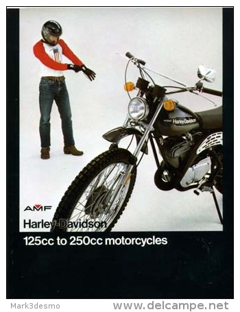 HARLEY-DAVIDSON PRODUZIONE PRODUCTION 1976 MOTO 2 TEMPI 2 STROKES Depliant Originale Genuine Brochure Prospekt - Motos