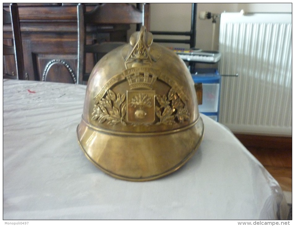 Ancien Casque Sapeur Pompier De CU DE LILLE - Autres & Non Classés