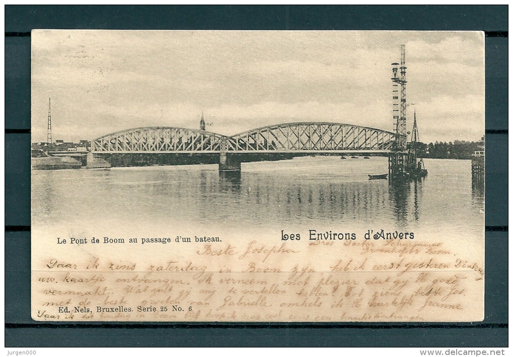 BOOM: Le Pont De Boom Au Passage D'Un Bateau, Gelopen Postkaart 1900 (Uitg Nels) (GA18963) - Boom