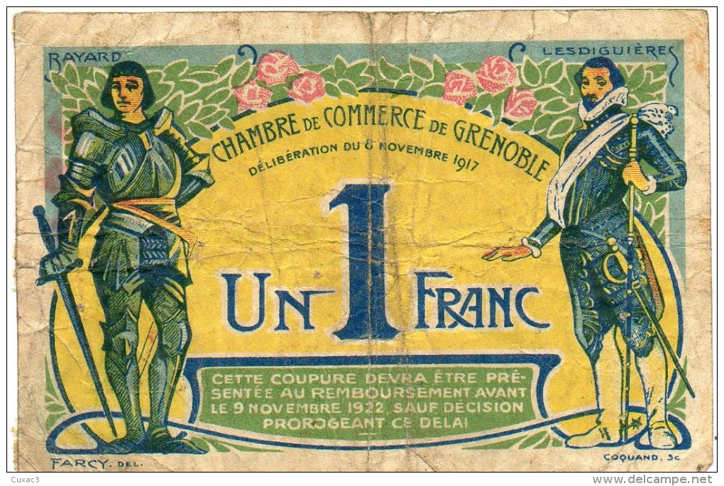 38 - Grenoble - 1 Franc 1917 - Cámara De Comercio