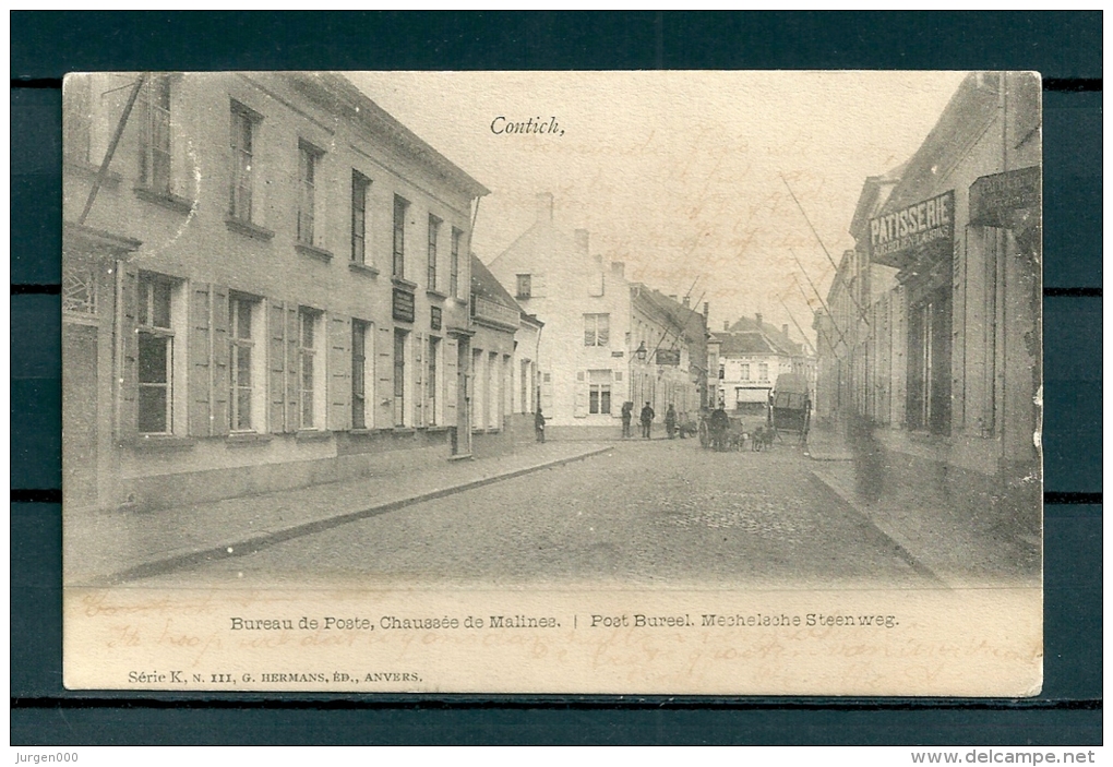 CONTICH: Bureau De Poste, Gelopen Postkaart 1902 (Uitg Hermans) (GA19532) - Kontich