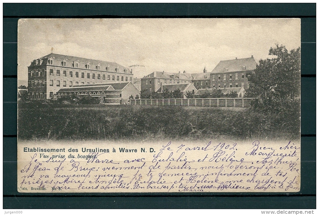 WAVER: Etablissement Des Ursulines, Gelopen Postkaart 1902 (Uitg Nels) (GA19694) - Waver