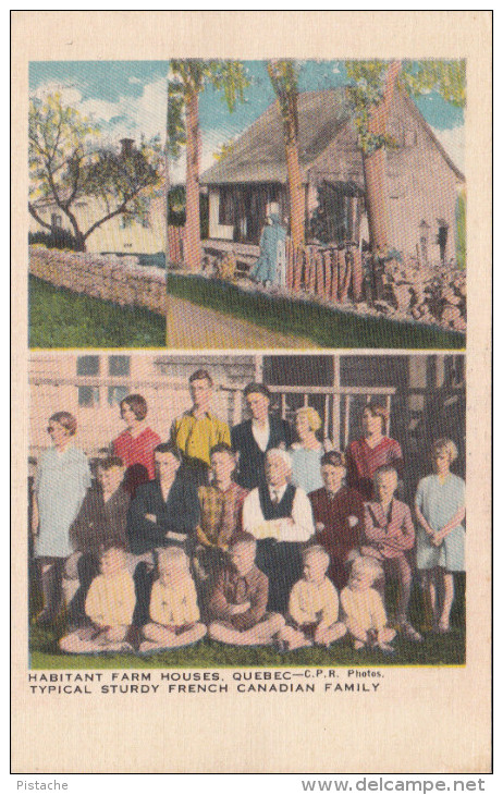 Habitant Farm House Québec - Typical French Canadian Family 1940-50 - C.P.R. Photo - VG Condition - Other & Unclassified