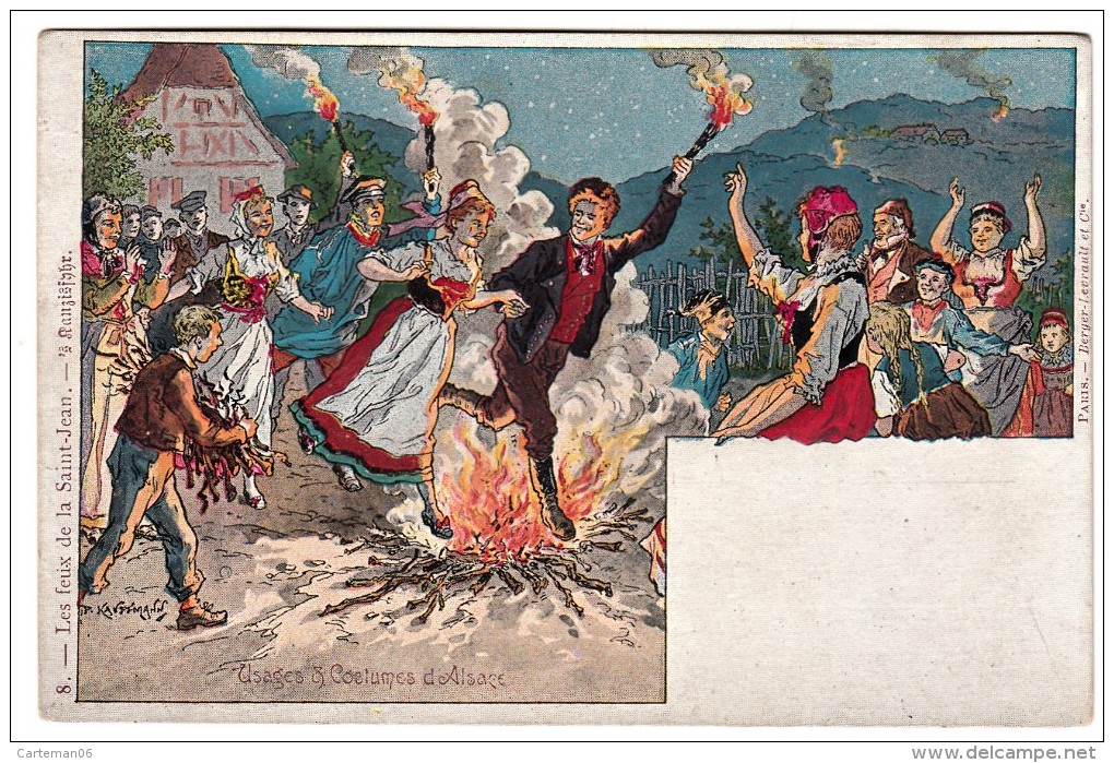 Illustrateur - Kauffmann - Usages Et Costumes D'Alsace, Les Feux De La Saint Jean  -Edit: Berger Levrault - Kauffmann, Paul