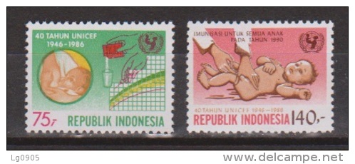 Indonesie Indonesia Nr.1254-1255 MNH ; UNICEF 1986 - UNICEF