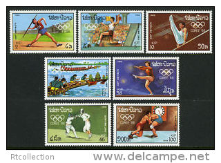 Laos 1988 Olympics Games Seoul Korea Javelin Long Jump Canoeing Sports Stamps MNH SG 1053-9 Laos 883-9 Michel 1067-1073 - Salto