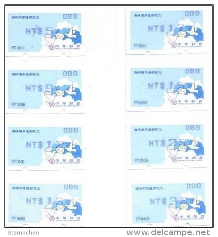 Set Of ATM Frama - 2008 Launch Of Cross-strait Mail Links - (Blue Imprint) Bird Dove - Oddities On Stamps