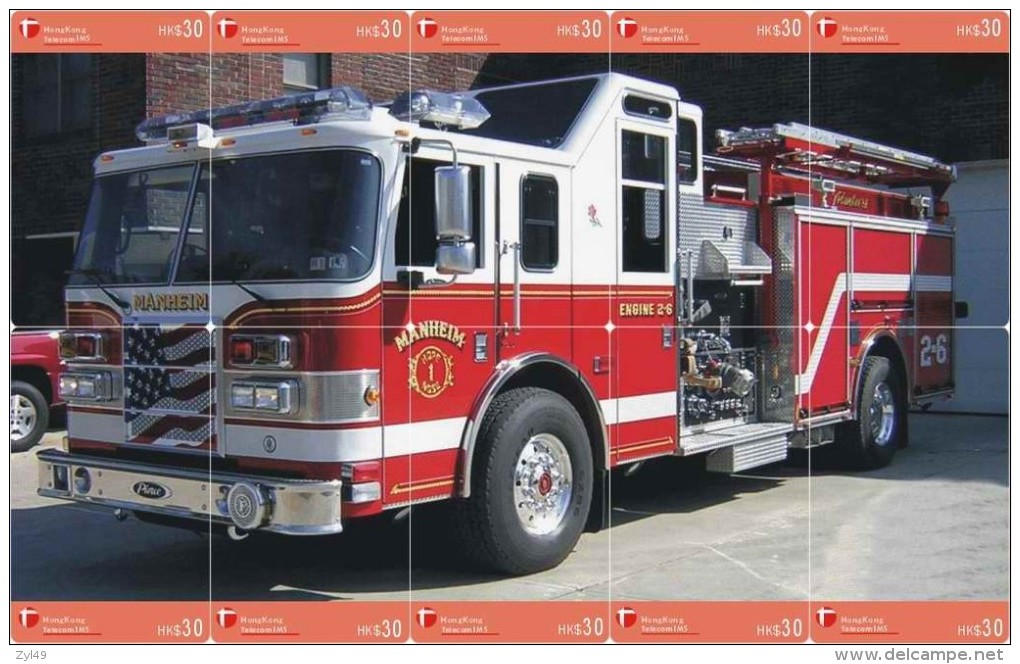 A04389 China Phone Cards Fire Engine Puzzle 104pcs - Pompiers