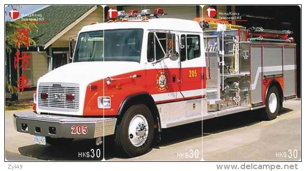 A04389 China Phone Cards Fire Engine Puzzle 104pcs - Pompieri