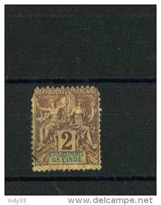 - FRANCE COLONIES . ETABLISSEMENTS DE L'INDE . TIMBRE DE 1892 . OBLITERE . - Used Stamps