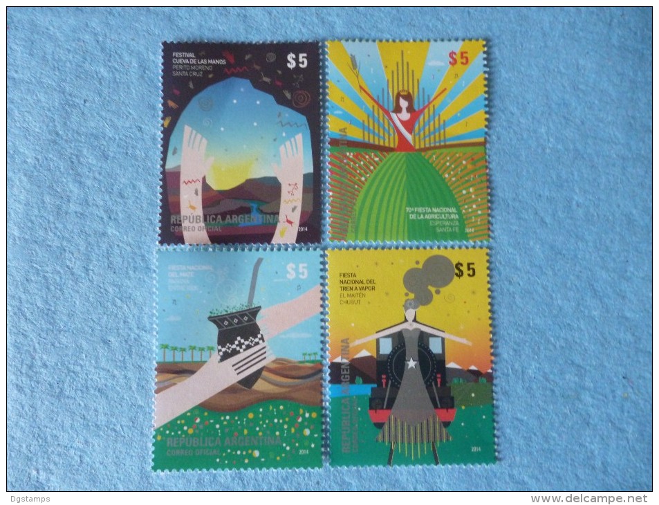 Argentina 2014 ** Fiestas Nacionales. Mate. Manos. Agricultura. Tren A Vapor. - Unused Stamps
