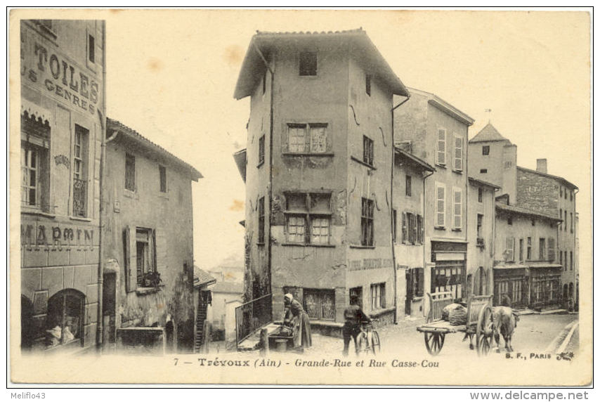 01/ Belle CPA A - Trévoux - Grande Rue Et Rue Casse Cou - Trévoux