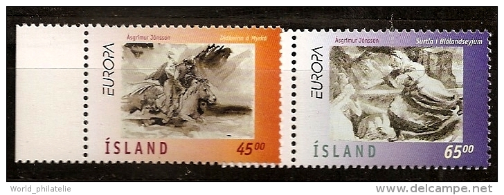 Islande Island 1997 N° 825 / 6 ** Europa, Contes, Légendes, Tableau, Fantôme, Diacre, Ogre, Roi, Cheval, Bléland, Surtla - Ungebraucht