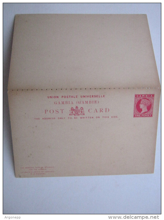 GAMBIA   ,  Postal Stationary ( Doubble Card) - Gambia (...-1964)