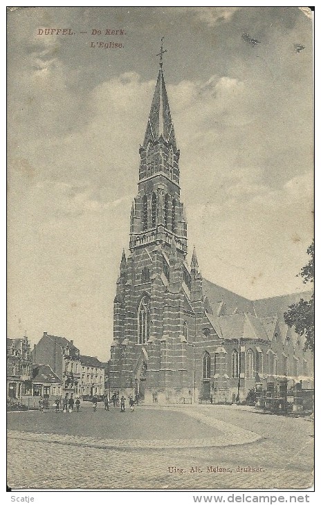 Duffel.  -  De Kerk;   (Met Scheurtjes)  1912  Naar Steenbrugge - Duffel