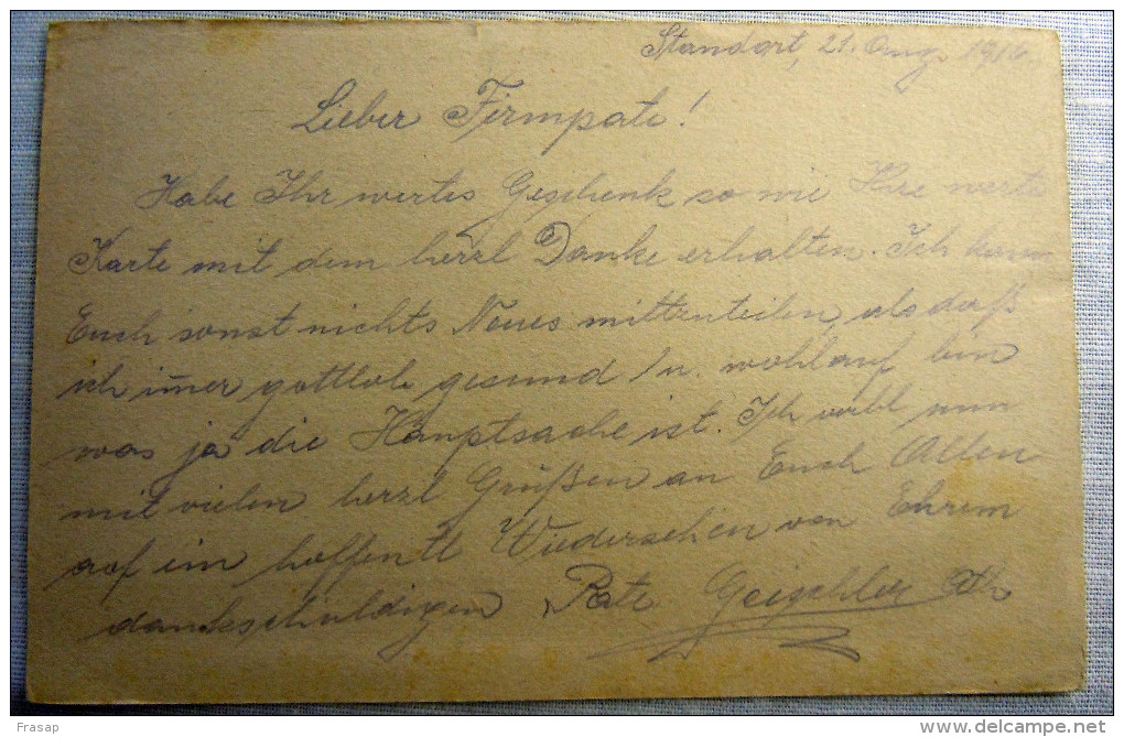 Franchigia Feldpost Feldpostkorrespondenzkart E Feldpostkarte     KUK 211   4-VI-1917    WWI - Occ. Autrichienne