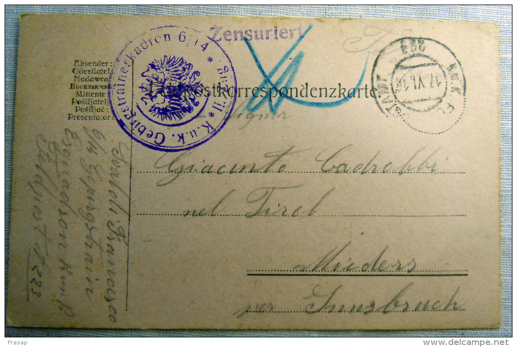 Franchigia Feldpost Feldpostkorrespondenzkart E Feldpostkarte     KUK 223   17-VI-1916    WWI - Occ. Autrichienne
