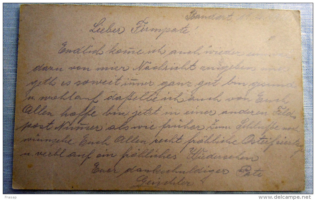 Franchigia Feldpost Feldpostkorrespondenzkart E Feldpostkarte     KUK 95  12-IV-1918    WWI - Occ. Autrichienne