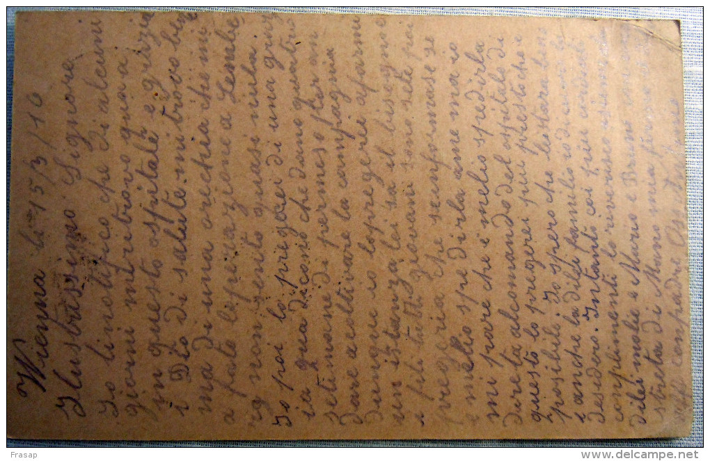 Franchigia Feldpost Feldpostkorrespondenzkart E Feldpostkarte     KUKWIEN 39 C  15-III-1916    WWI - Occ. Autrichienne
