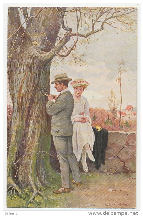 Borrmeister: Ich Schnitt Es Gern In Alle Rinden Ein Romantic Couple Verlag Hermann Wolff Um 1908 - Borrmeister, R.