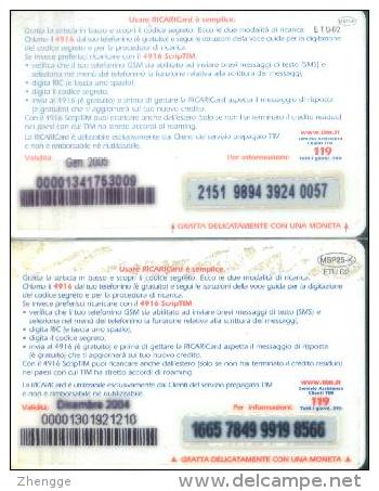 Italy Prepaid Cards: Disney, Mickey Mouse, Donald Duck (2pcs) - Schede GSM, Prepagate & Ricariche