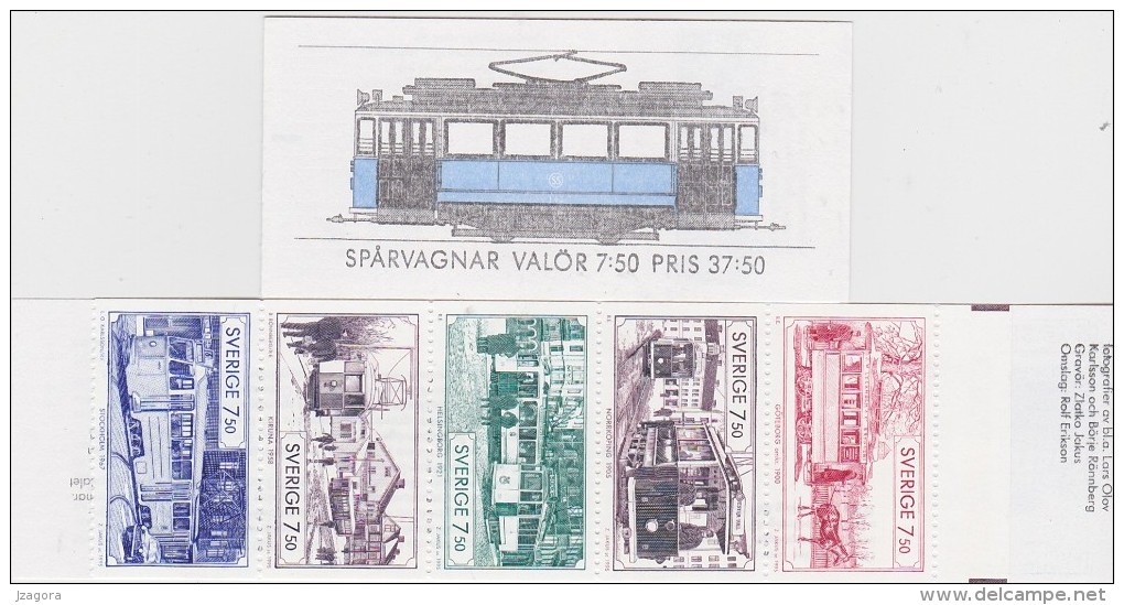 OLD TRAMS STRASSENBAHN SWEDEN SUEDE SCHWEDEN 1995 MI 1889 - 1893 MH 205 MNH BOOKLET Tramways Transport - Tram